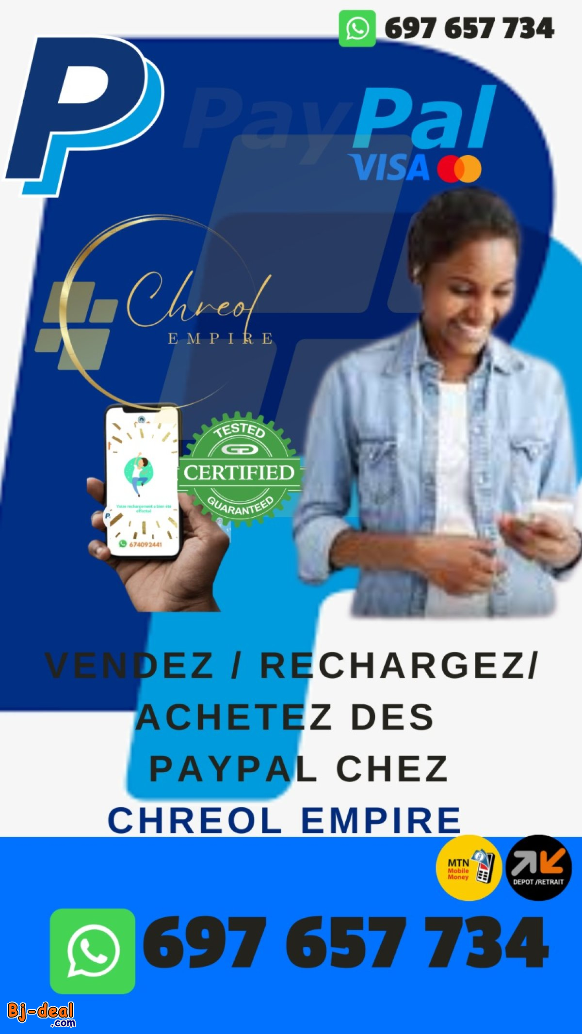 Image principale de Convertir PCS Mastercard Transcash Paypal Virement bancaire rapide chez Chreol Empire