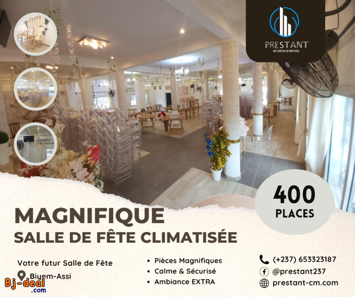 Image principale de Grande et Magnifique Salle de Fête à louer à Biyem-Assi