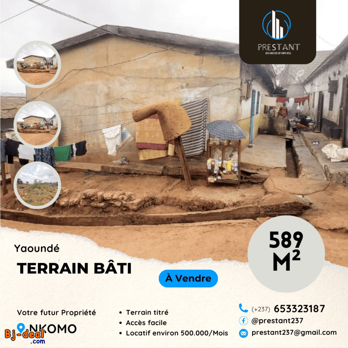 Image principale de Terrain Bâti avec plusieurs logements à vendre dessus à Nkomo