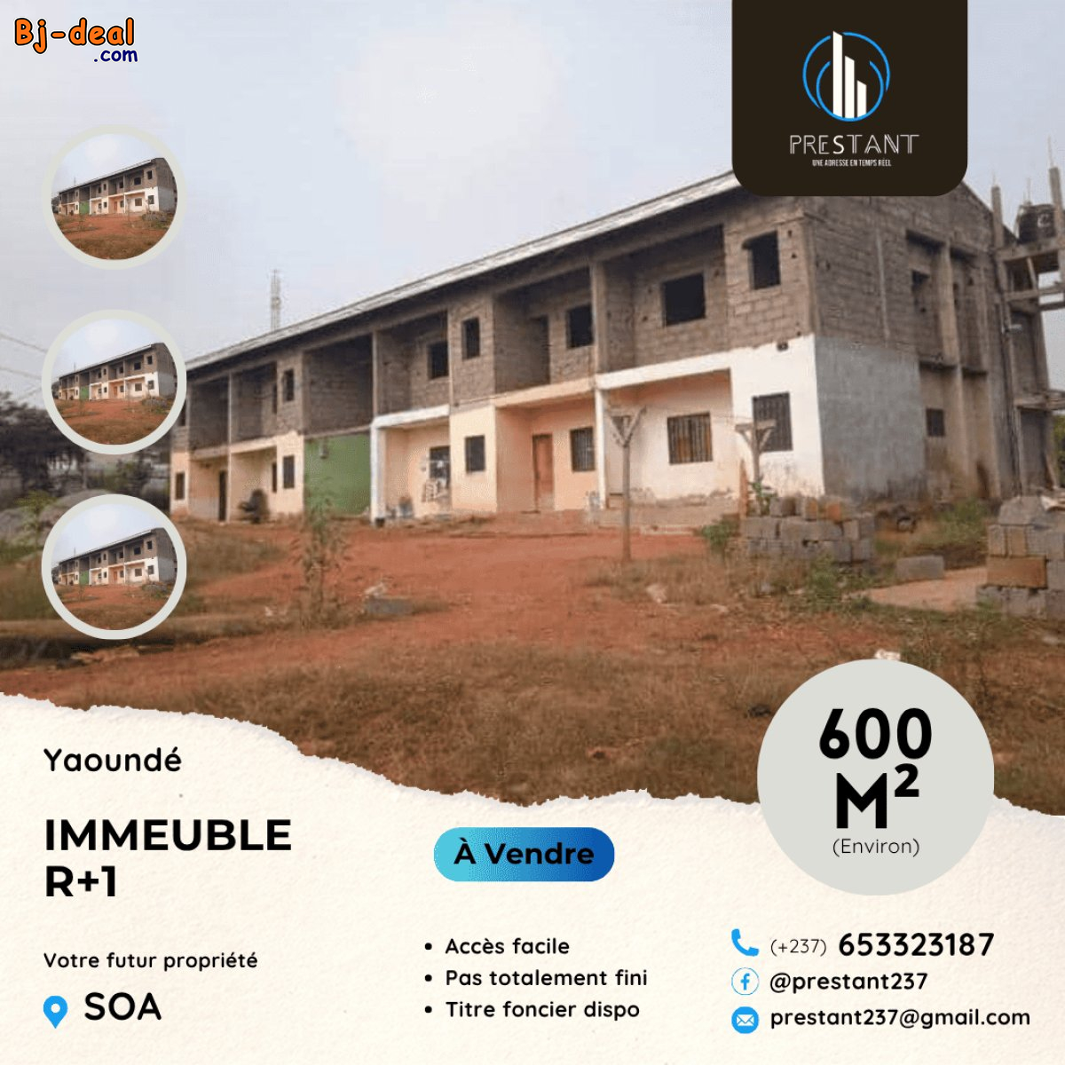 Image principale de Immeuble R+un en vente à Soa