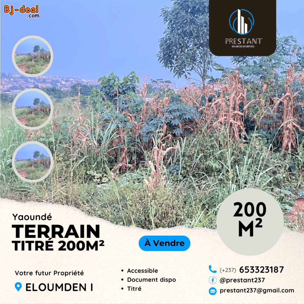 Image principale de Terrain Titré de Deux Cent m² à vendre à Eloumdem I