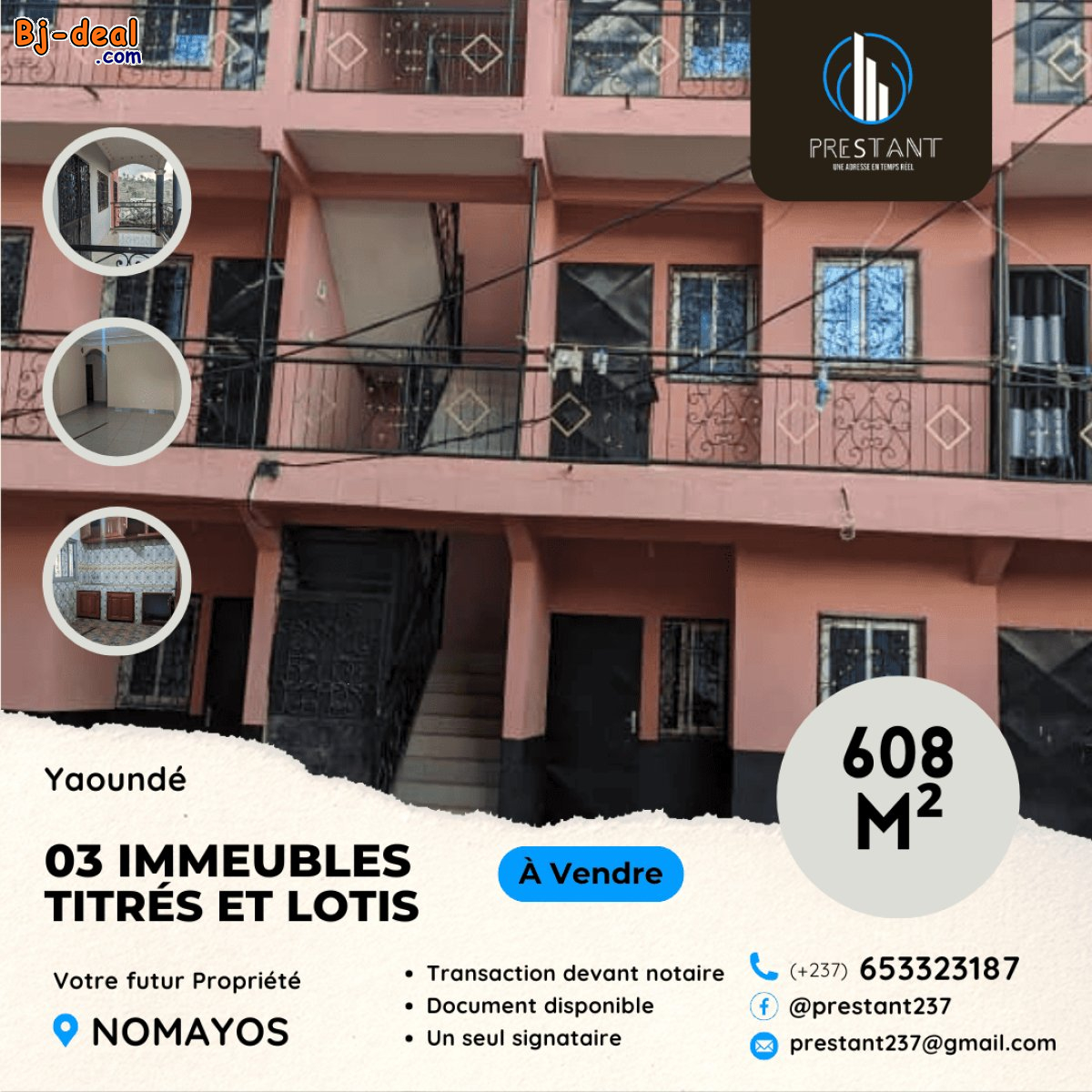 Image principale de 03 Immeubles de 608m² Titré et Loti à vendre à Nomayos