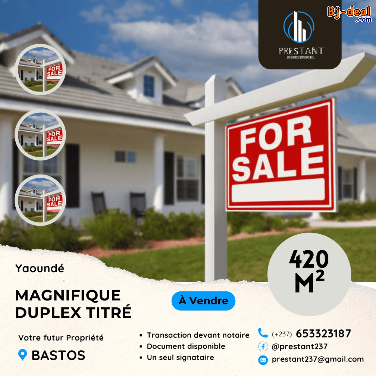 Image principale de Magnifique Duplex Neuf Titré sur 420m² à vendre au Golf