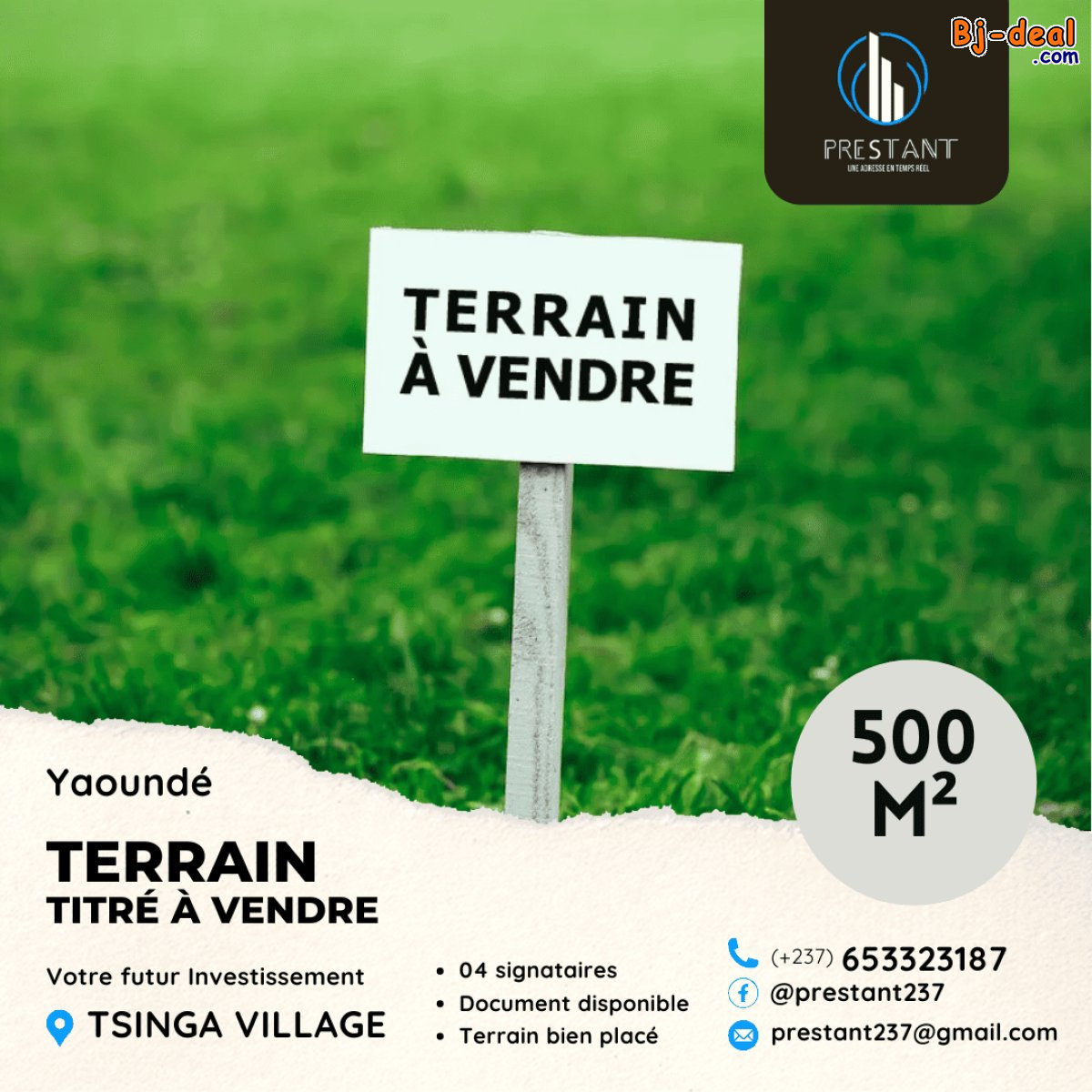 Main image of Terrain Titré de 500m² (×4) à vendre à Tsinga Village