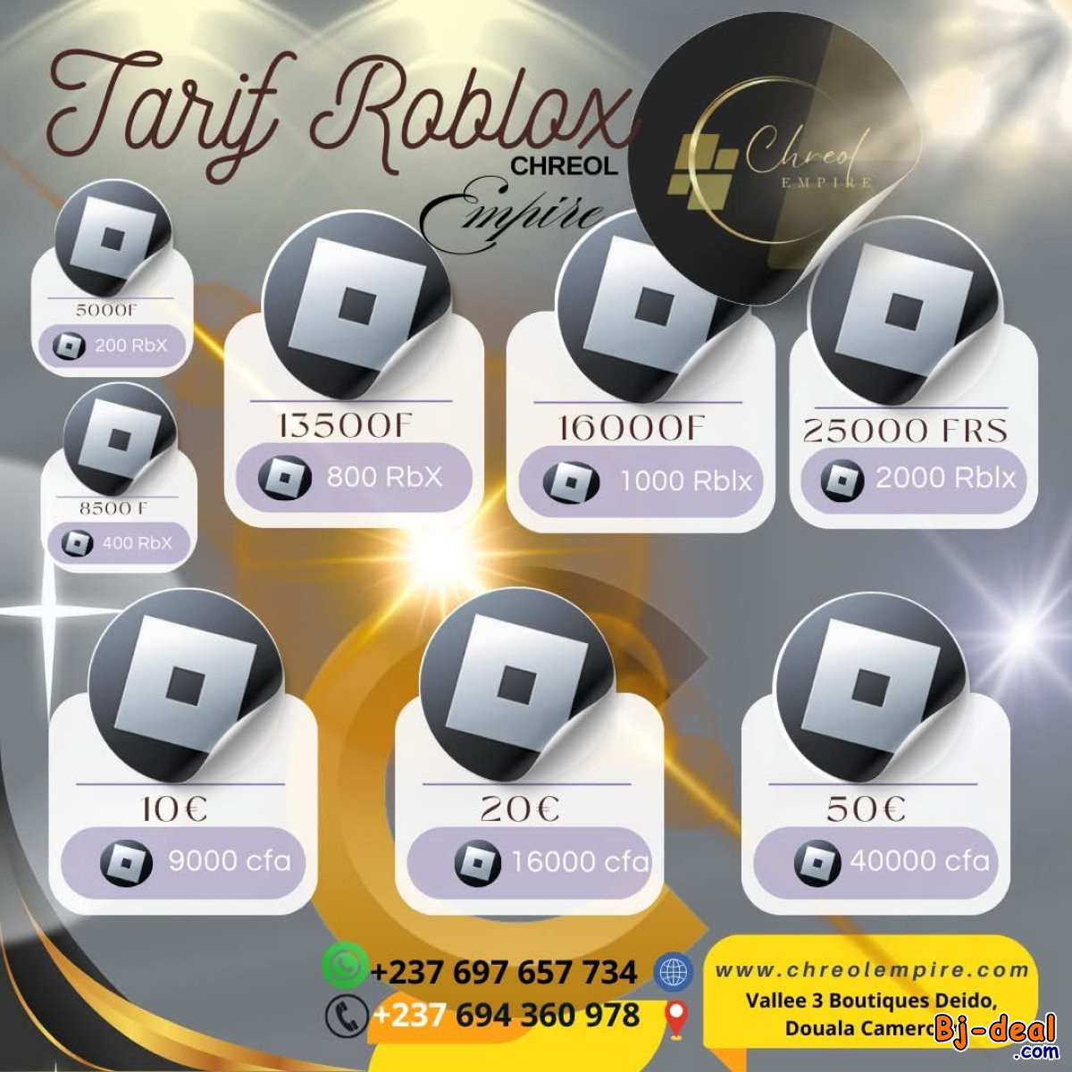 Image principale de Roblox et Robux disponible chez Chréol Empire