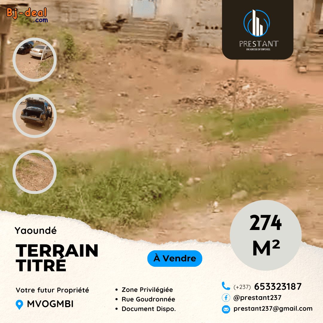 Image principale de Terrain Commercial de 274m à vendre à Mvog-Mbi en Route