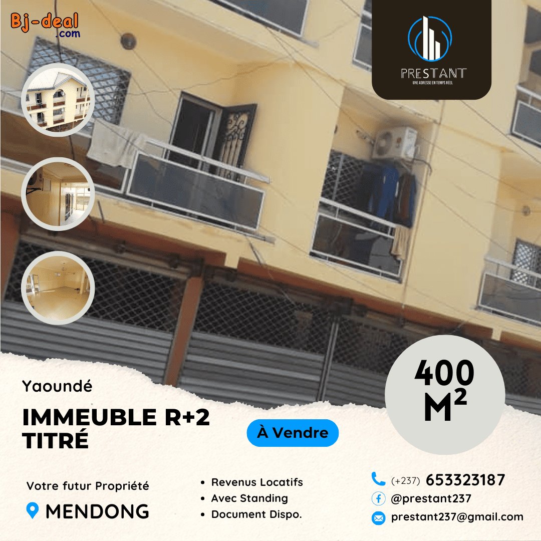 Main image of Magnifique Immeuble R+2 de 400m à vendre Mendong