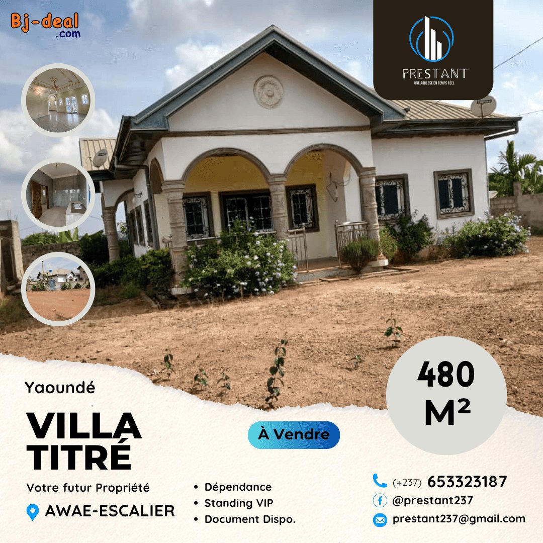 Image principale de Somptueux Villa VIP à vendre sur 480m à Awae Escalier