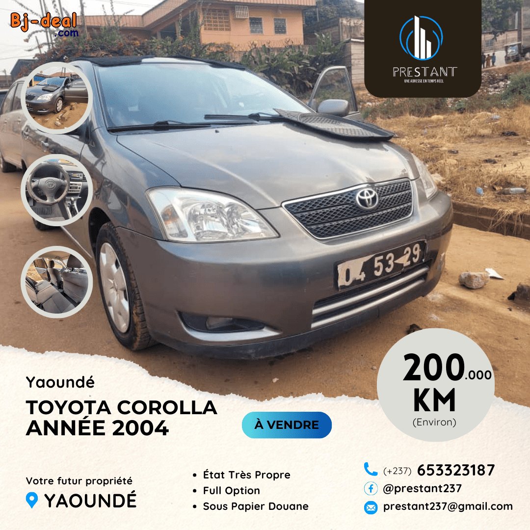 Main image of Joli Toyota Corolla 115 Année 2004 Bien Propre à vendre à Yaoundé
