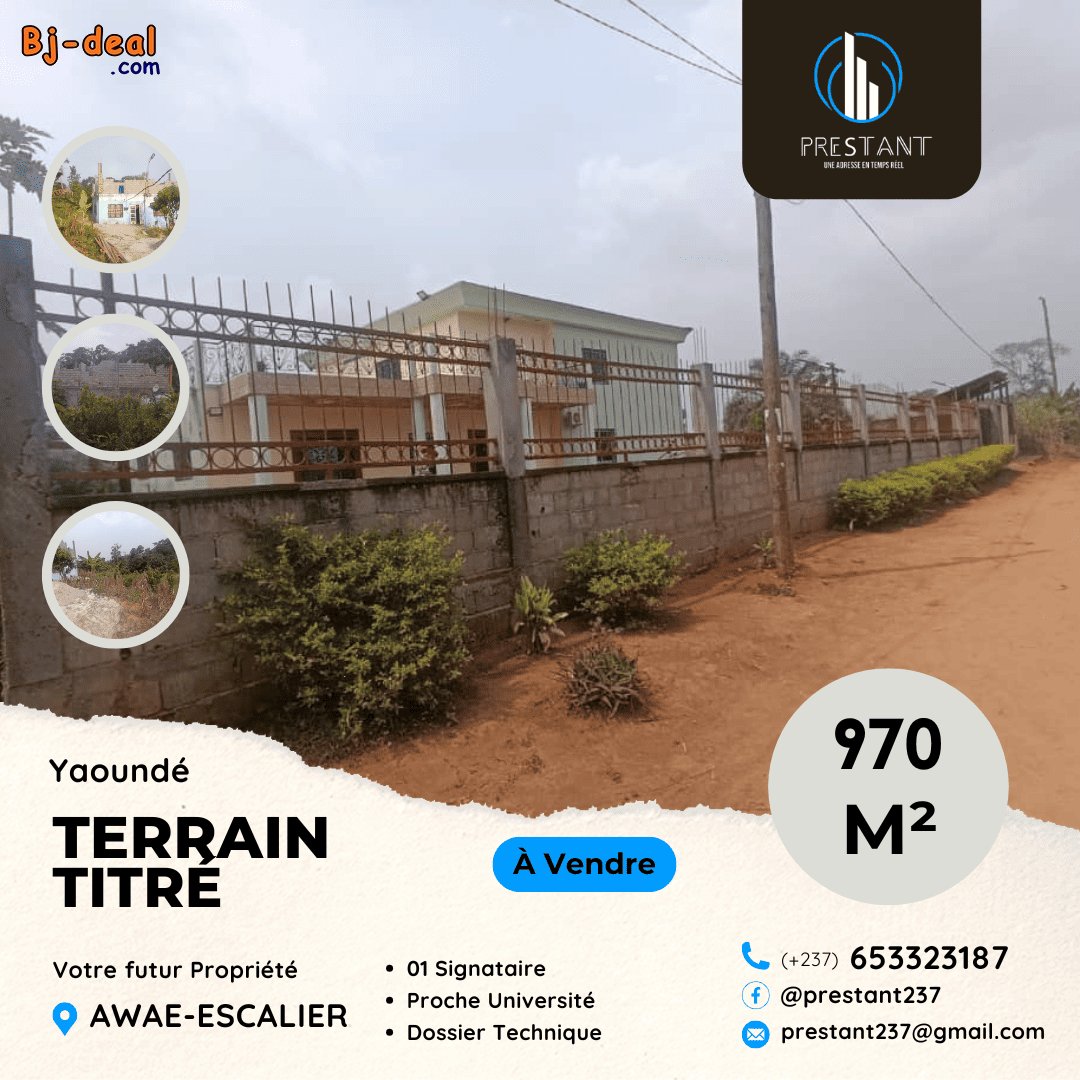 Image principale de Terrain Titré de 970m à vendre à Awae Escalier