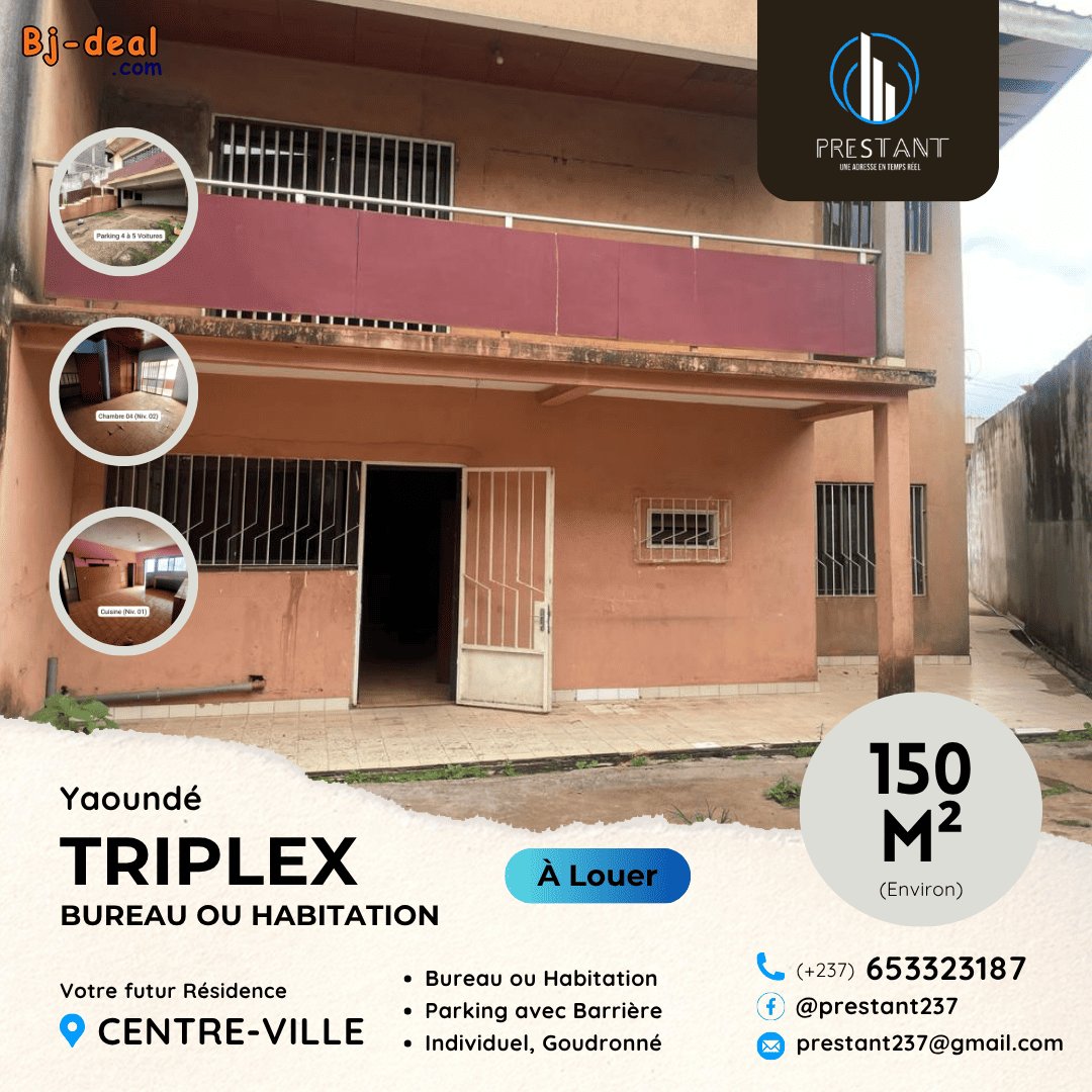 Image principale de Vaste Triplex avec Mezzanine à louer pour Bureau ou Habitation au Centre Ville