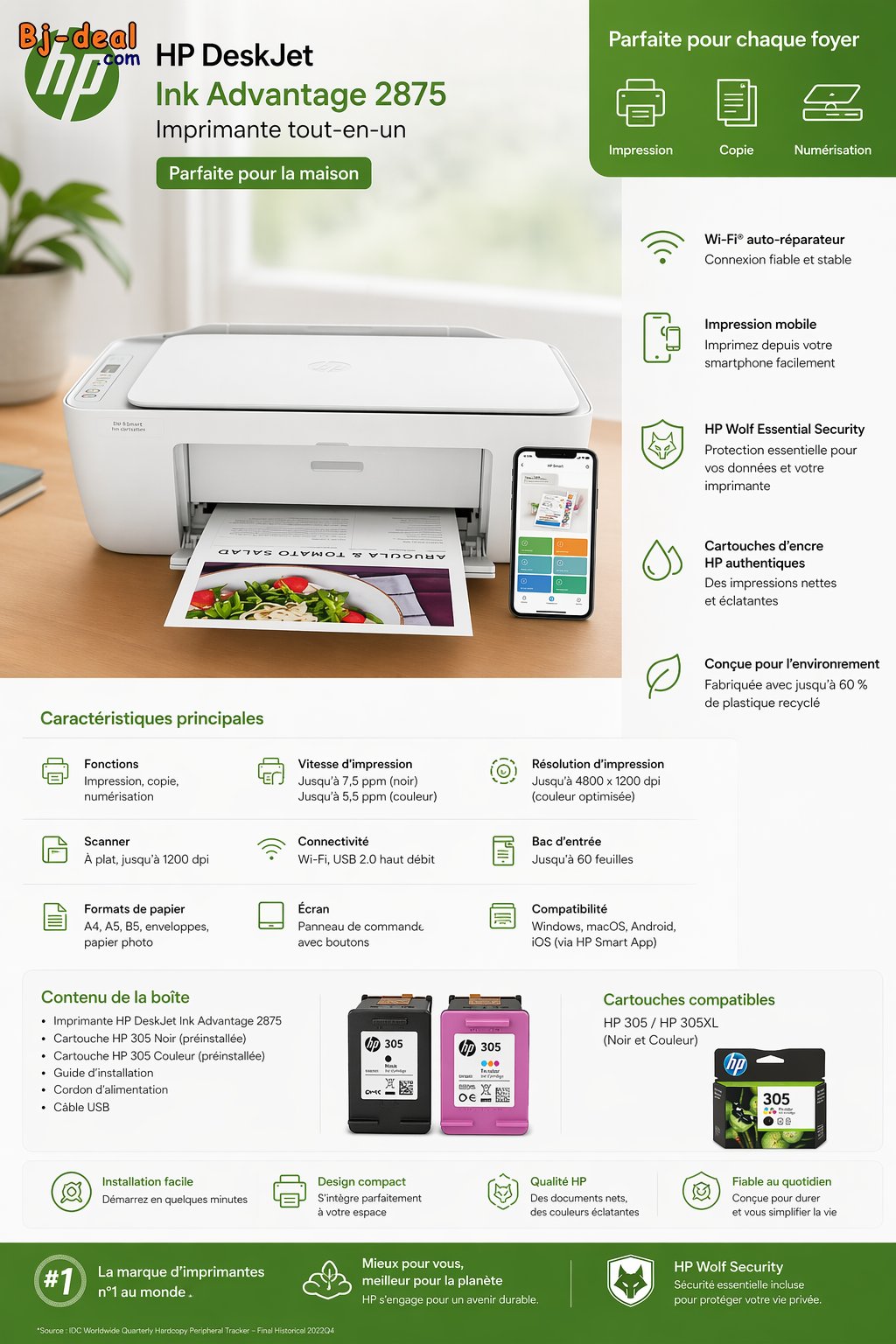 Image principale de Imprimante deskjet ink advantag 2875