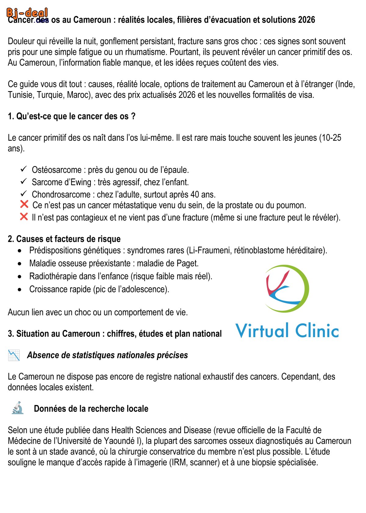 Image principale de Cancer des os au Cameroun réalités locales filieres évacuation et solution 2026