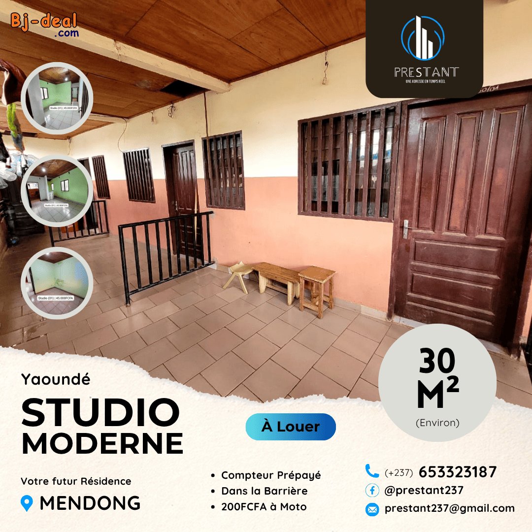 Image principale de 03 Studios Modernes à louer à Mendong