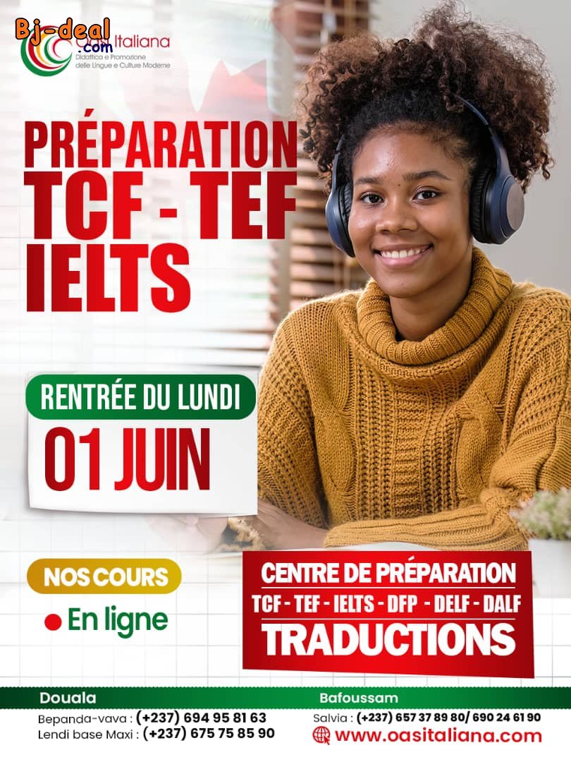 Image principale de Préparation TCF TEF IELTS TOEFL TOIEC CAMBRIDGE