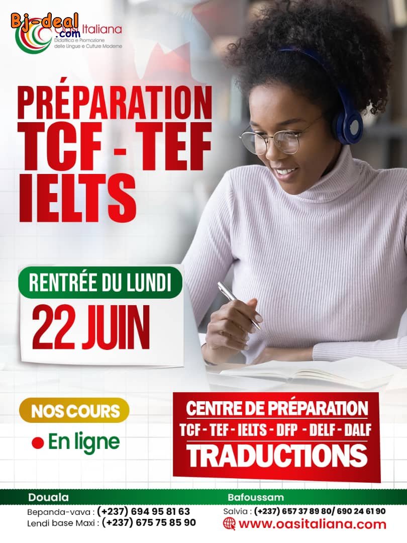 Image principale de Préparation TCF TEF IELTS TOEFL TOIEC CAMBRIDGE
