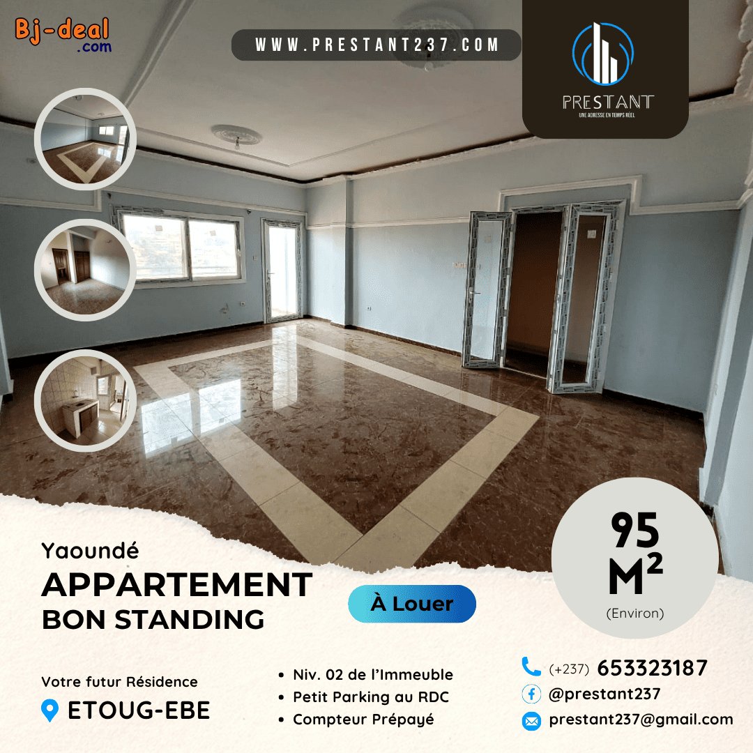 Image principale de Vaste Appartement Bon Standing 2Cham pour Bureau ou Habitation à Etoug-Ebe