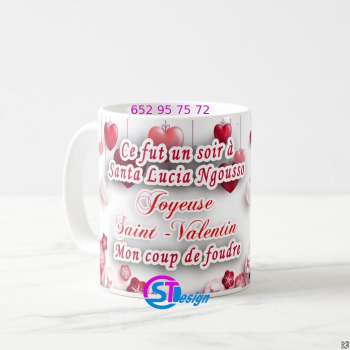 Image principale de Tasses cadeau  saint valentin avec photo Cameroun