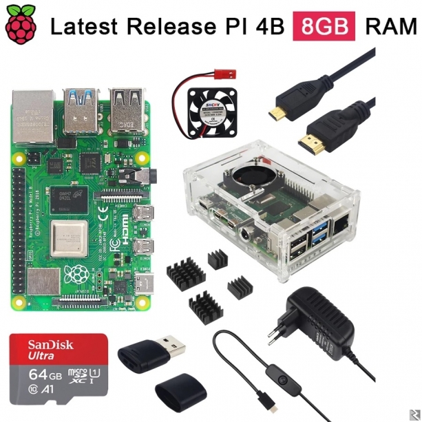Image principale de Vente des kits complets Raspberry Pi 4 - 8Gb Ram
