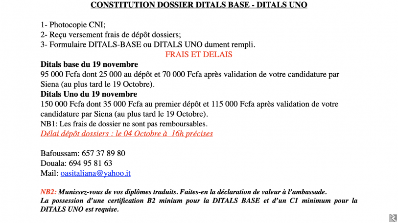 Main image of CONSTITUTION DOSSIER DITALS BASE  DITALS UNO