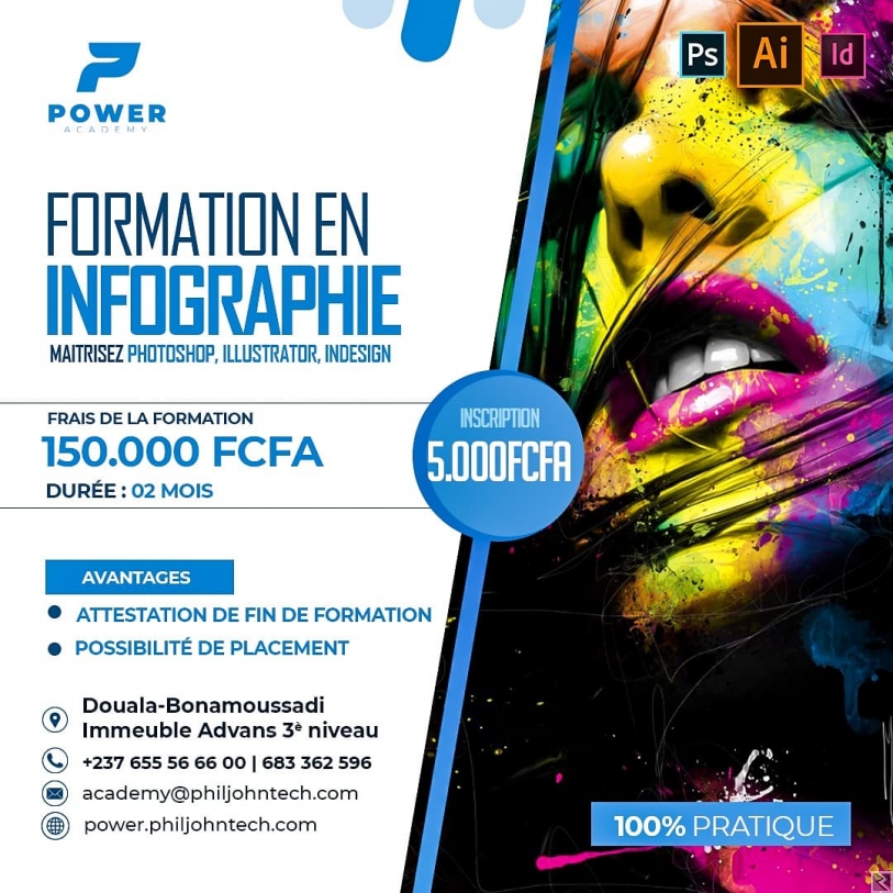Image principale de FORMATION PRATIQUE  EN INFOGRAPHIE A POWER ACADEMY