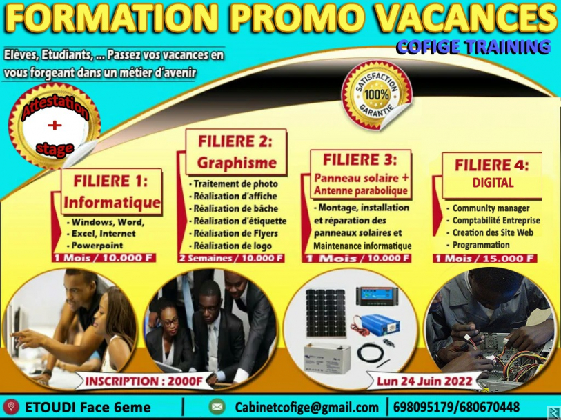 Image principale de FORMATION POUR VACANCES UTILES 2022