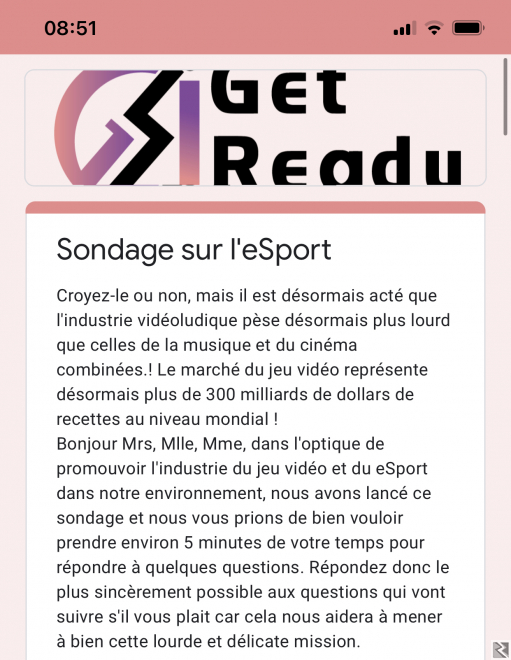 Image principale de Sondage sur le jeu vidéo et Esport 2022