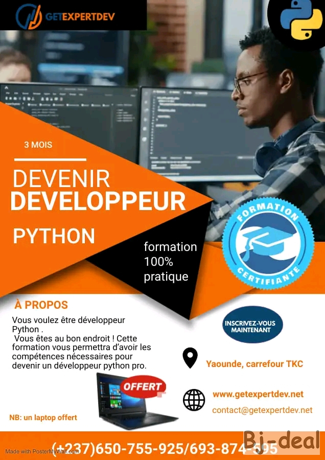 Image principale de Formations développement en python