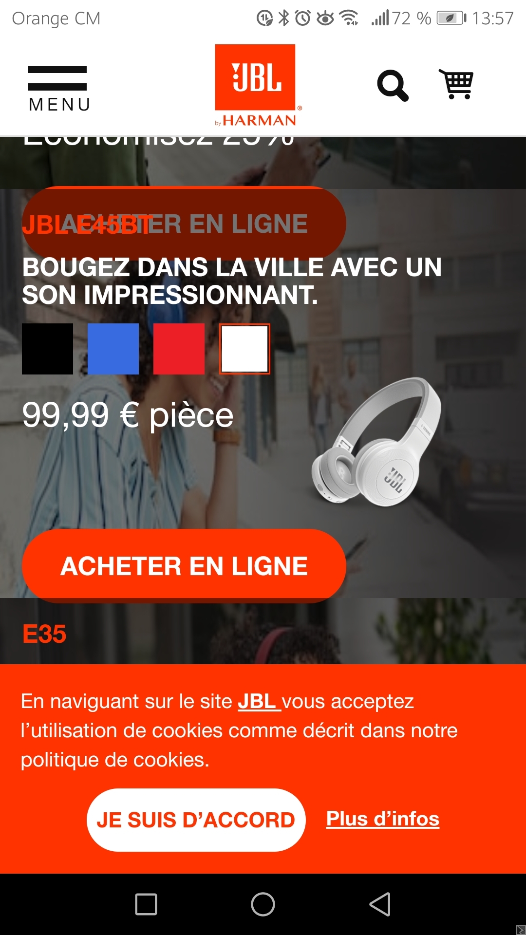 Main image of Casque JBL Bluetooth d'origine