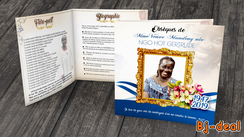 Image principale de Faire-Part OBSEQUE carré