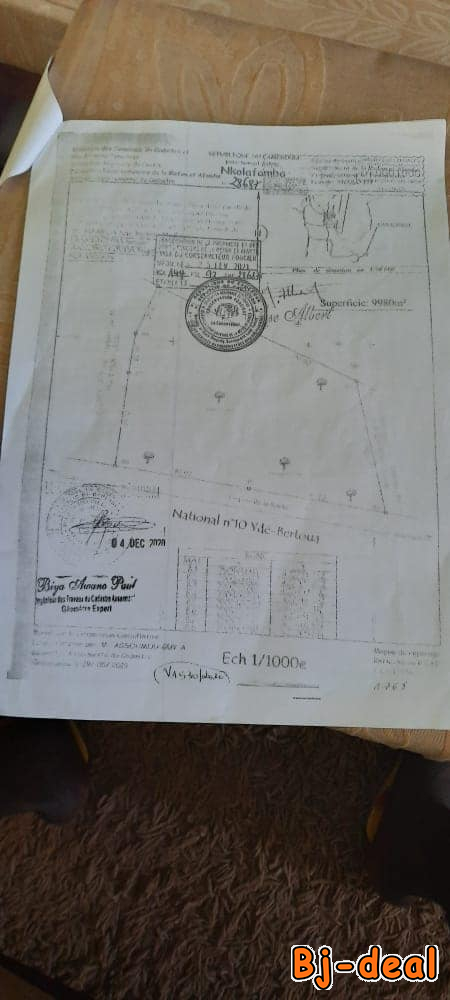 Image principale de 1000m2 de terrain commercial titré à vendre