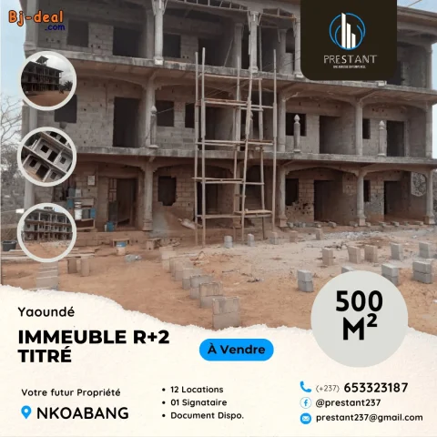 Image principale — Immeuble R+2 Inachevé de 500m à vendre à Yaoundé Nkoabang