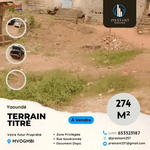 Main image — Terrain Commercial de 274m à vendre à Mvog-Mbi en Route