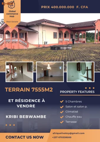 Main image — À vendre terrain avec résidence kribi