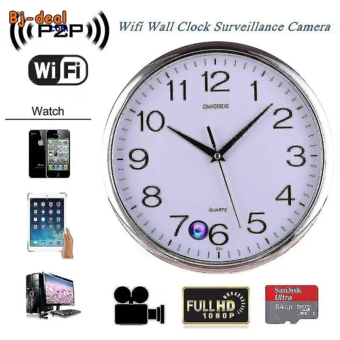 Main image — Horloge avec micro et camera cachée wifi