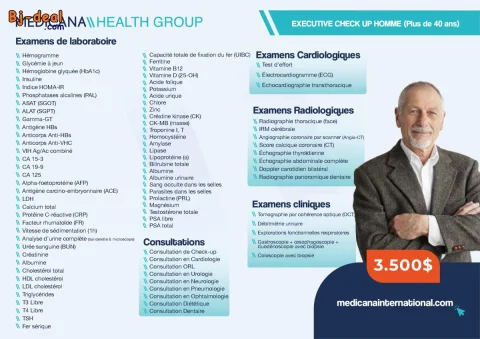 Image principale — Check-up Premium Homme 40 ans La liste exhaustive de ce qui se fait de mieux