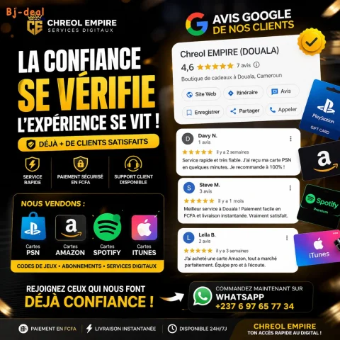 Image principale — Carte cadeau PSN rapidement et sans stress Mobile money Cameroun