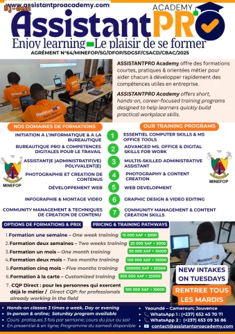 Image principale — DÉCOUVREZ LES FORMATIONS DISPONIBLES CHEZ ASSISTANTPRO ACADEMY